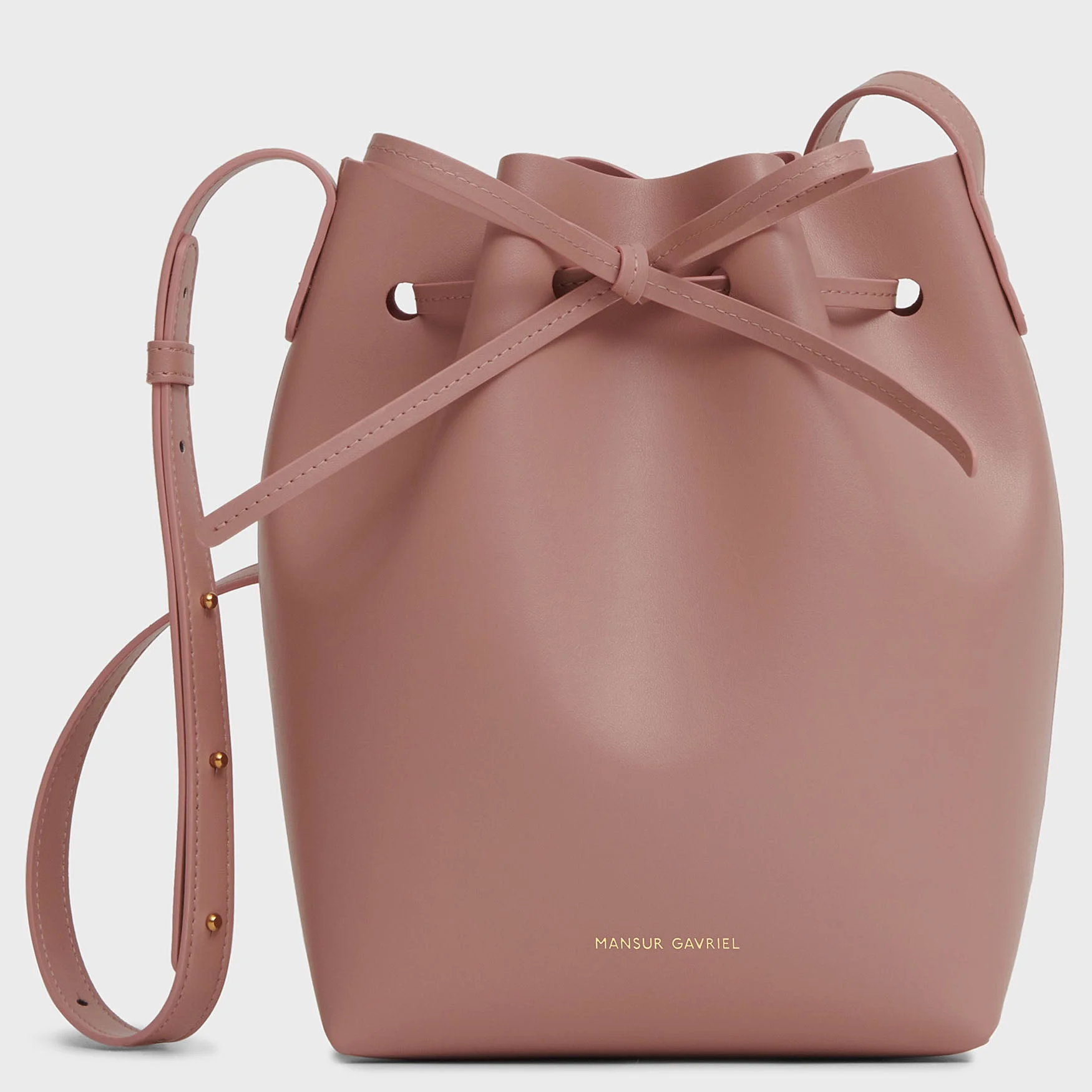Apple Leather Mini Bucket - Dusty Rose/Rosa