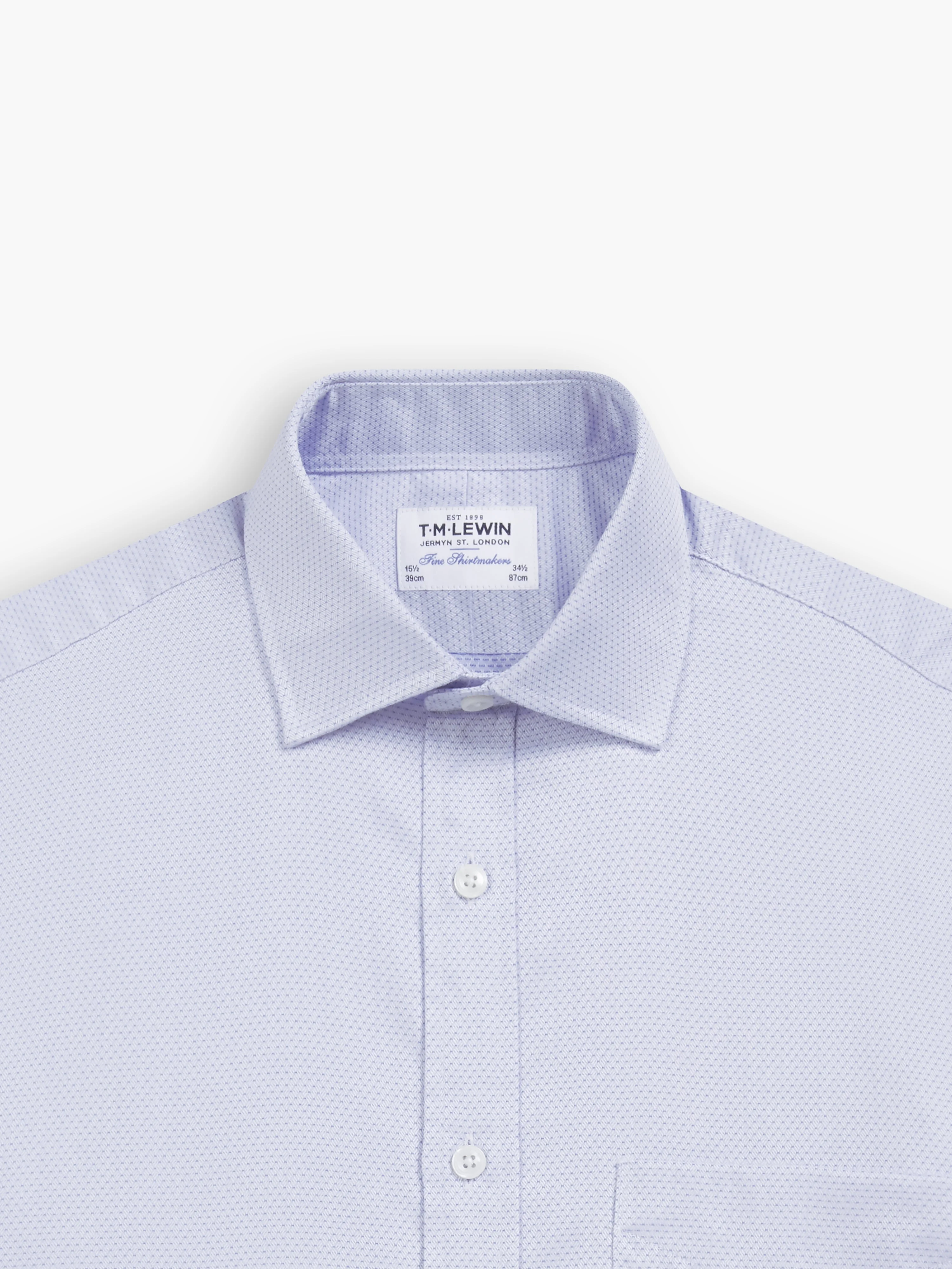 Blue Diamond Geometric Dobby Slim Fit Single Cuff Classic Collar Shirt