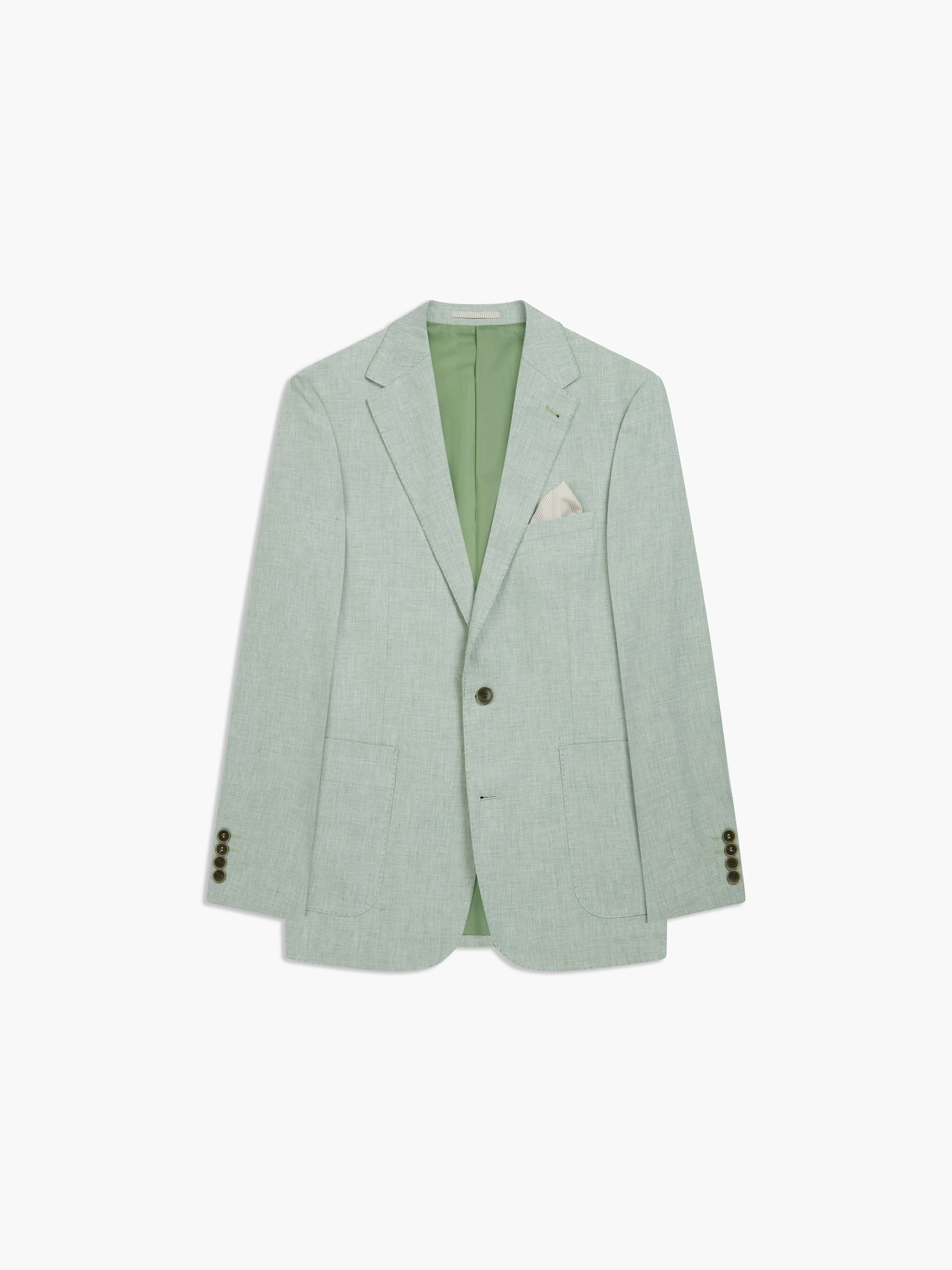 Archer Linen-Blend Slim Light Green Suit Jacket