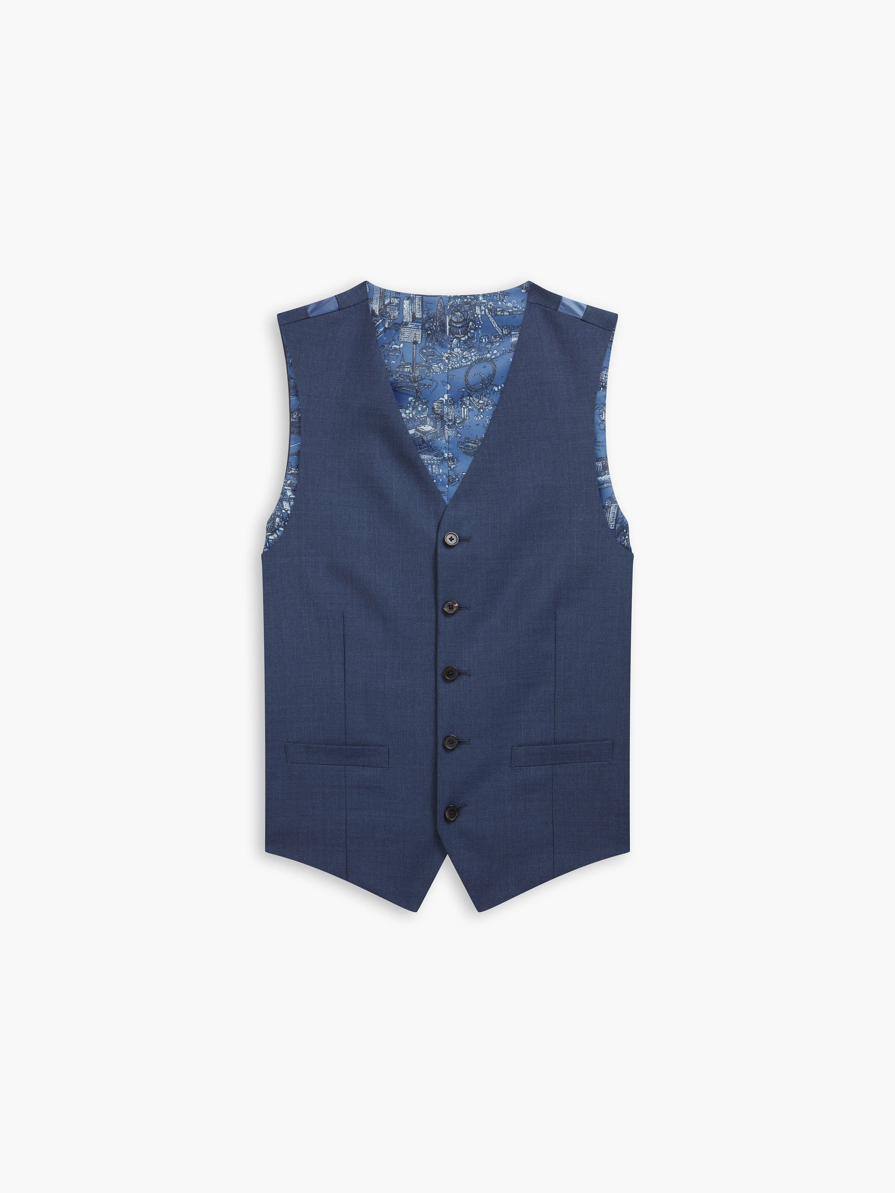 Blake Barberis Slim Fit Denim Blue Waistcoat