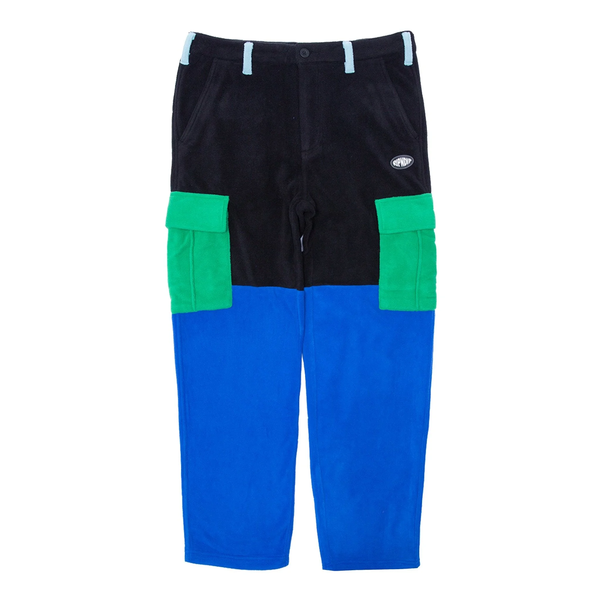 Alameda Color Block Polar Fleece Cargo Pants (Black/Royal)