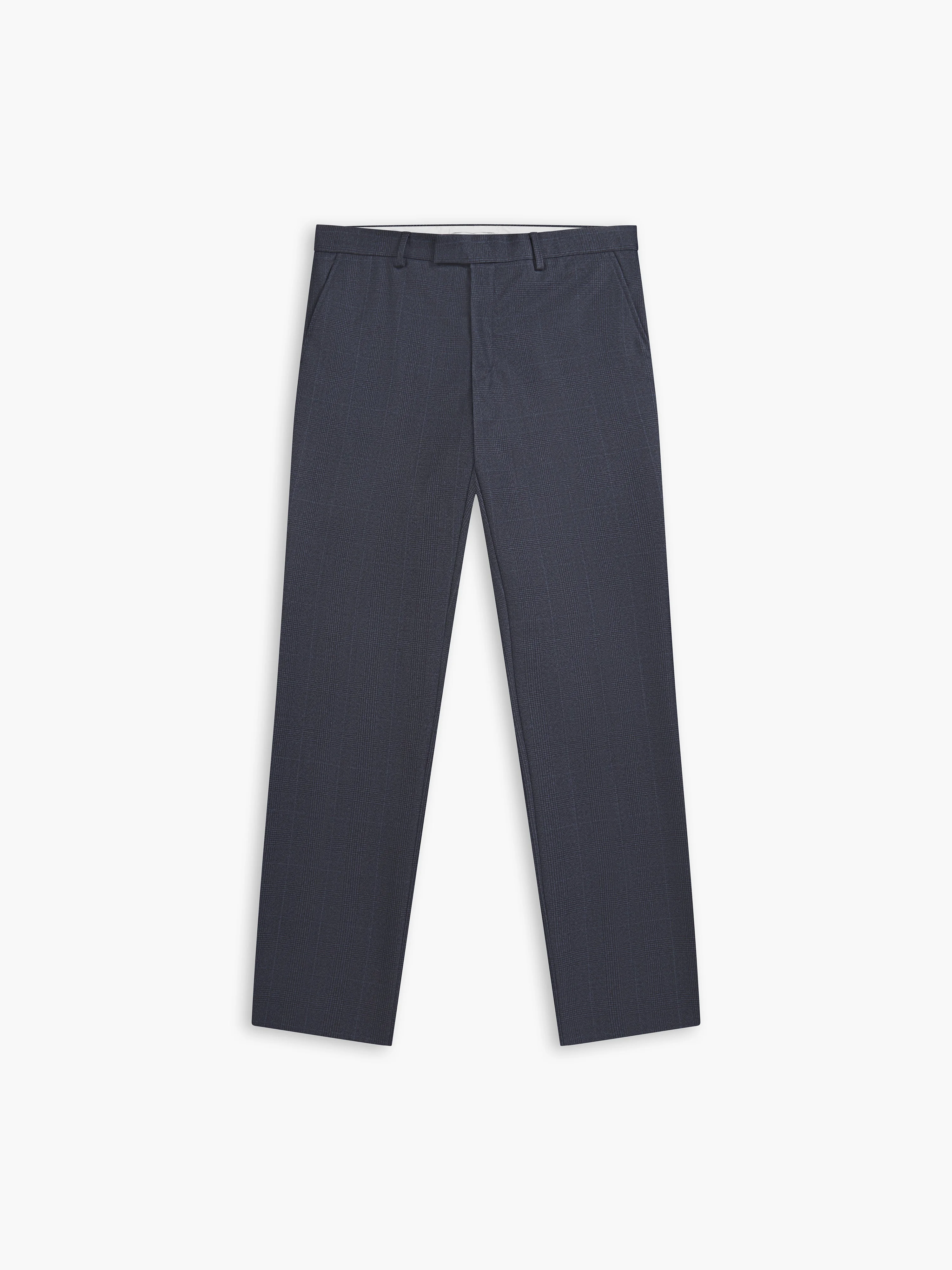 Augustus Slim Fit Navy Check Trouser