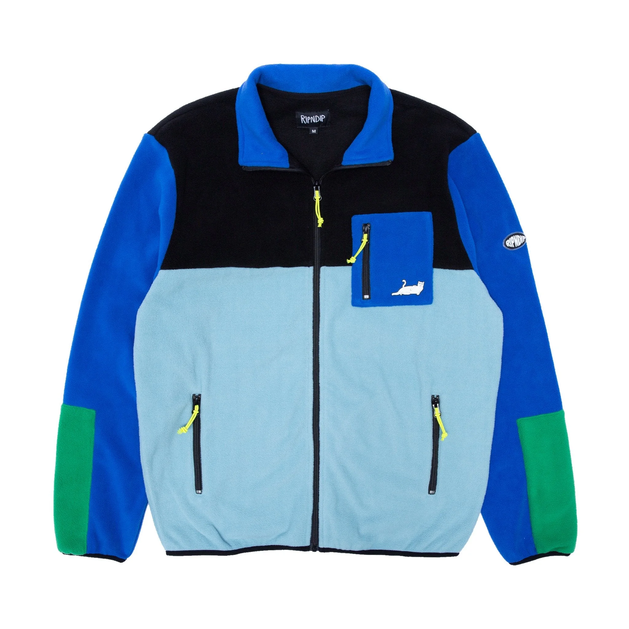 Alameda Color Block Polar Fleece Jacket (Black/Royal)
