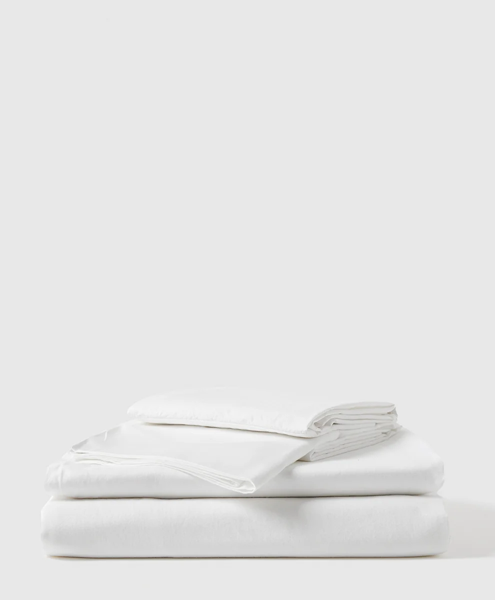 Organic Organic Room Service Sateen Sheet Set by pact in White Fair Trade