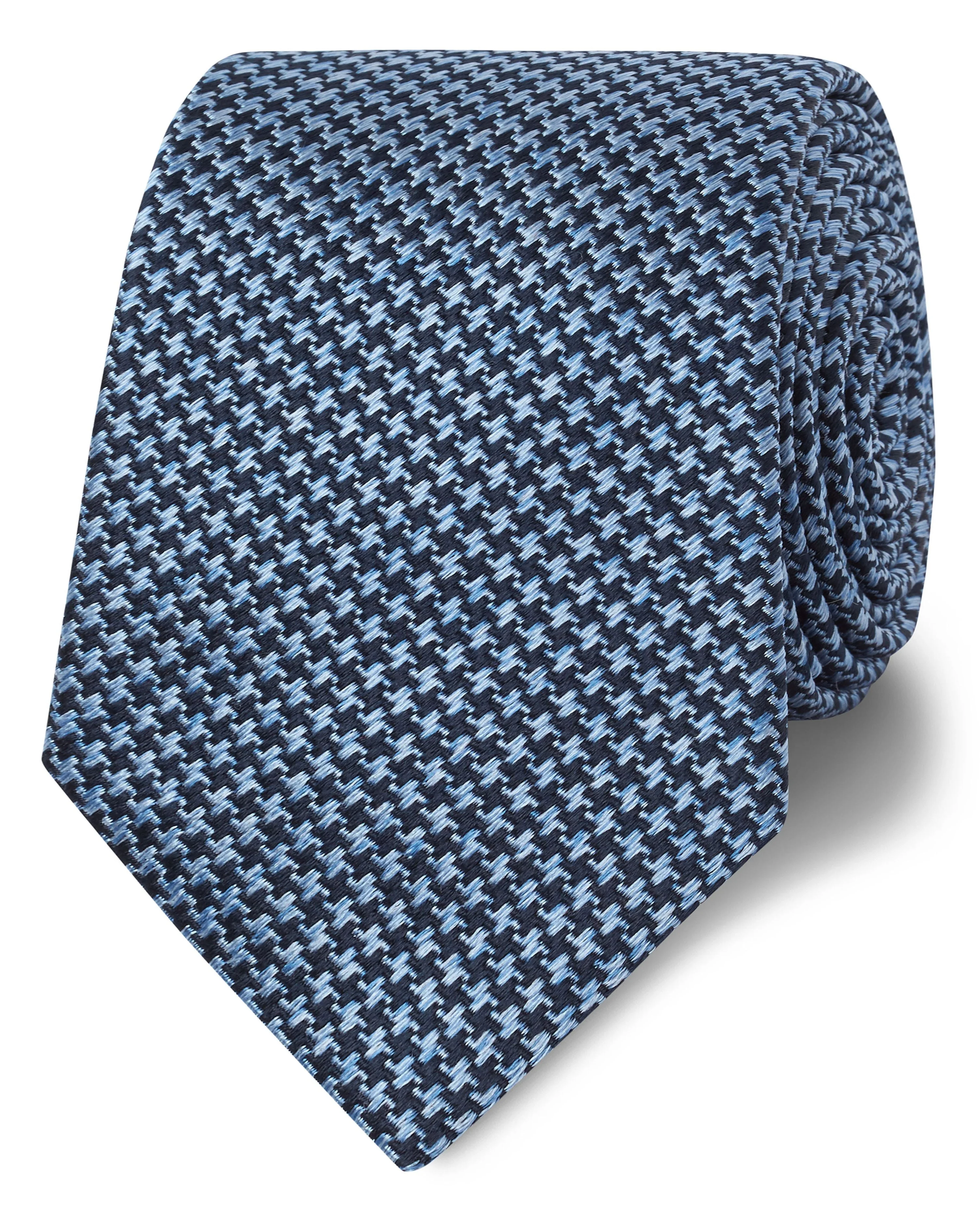 Classic Blue Mini Dogtooth Silk Slim Tie
