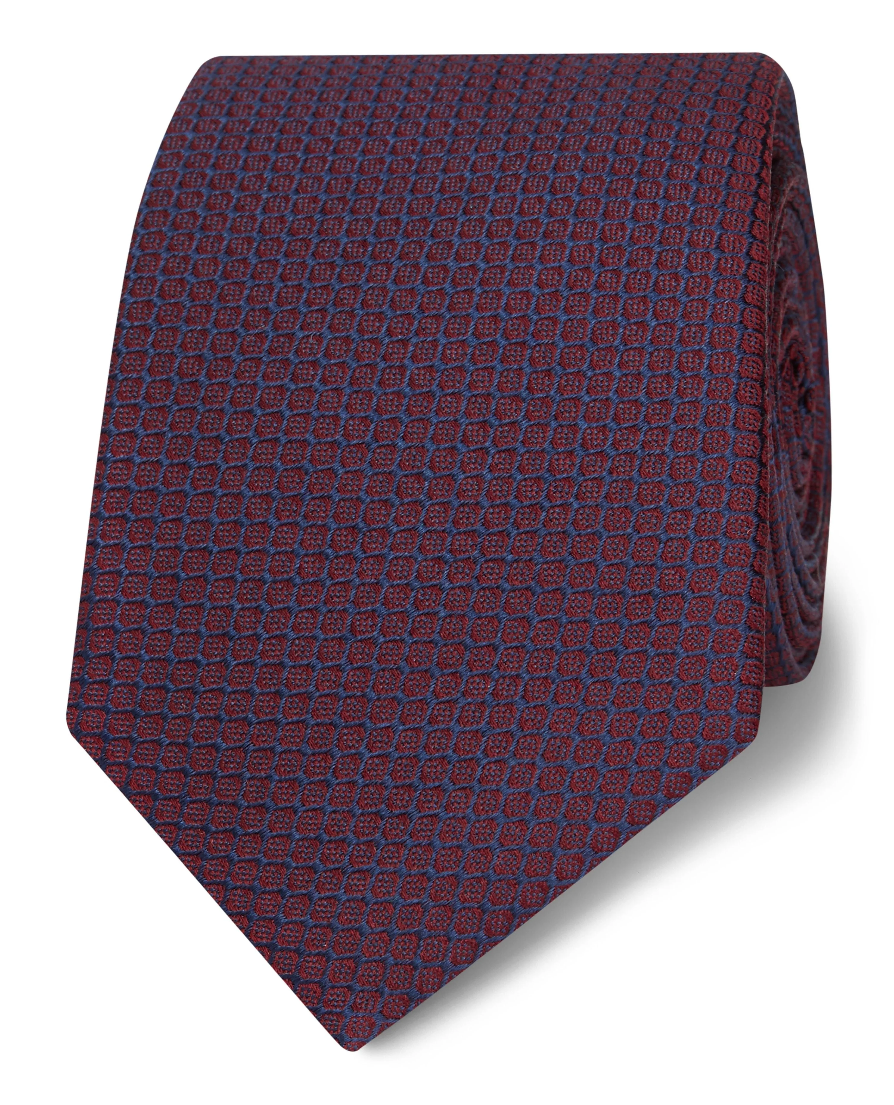 Burgundy Jacquard Silk Slim Tie