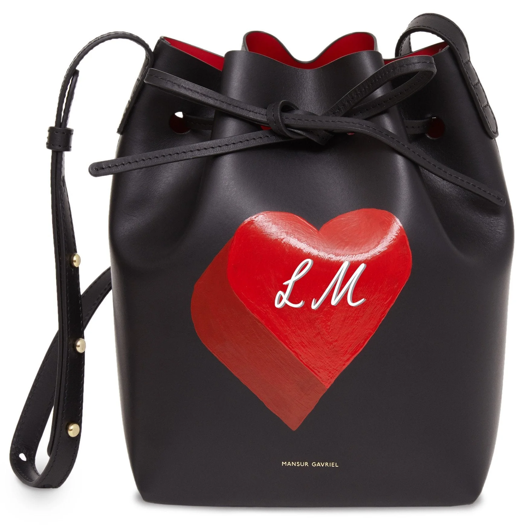 Black Mini Bucket Bag - Flamma Heart